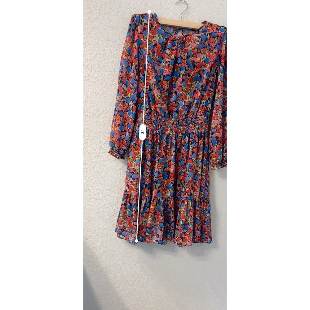J.‎ Crew Glendale Cinched Ruched Waist Dress in Watercolor Floral Print